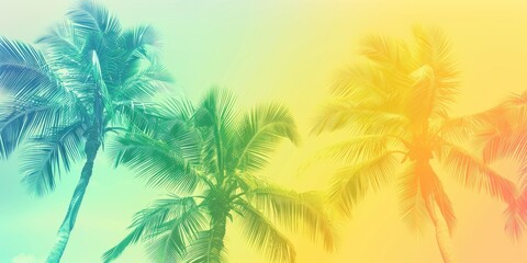 a image of a couple of palm trees that are standing in the sky