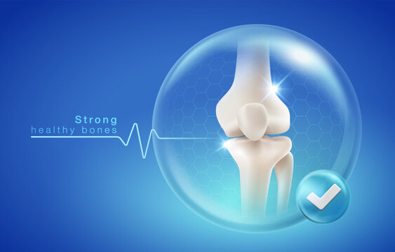 Strong healthy bones medical symbol of human health. Orthopedic protection design concept for medicine, clinic, pharmacy, orthopedic hospital. Vector illustration file.