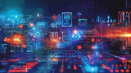 Obraz premium Public Health Data Visualization: Depict a background with abstract data visualization elements such as charts, graphs, and medical statistics