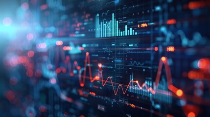 Public Health Data Visualization: Depict a background with abstract data visualization elements such as charts, graphs, and medical statistics