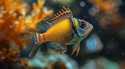 Banggai cardinalfish - Pterapogon kauderni. Wonderful and beautiful underwater world with tropical fish.