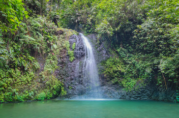 Cascade du saut du gendarme sur la route de la trace, en Martinique, Antilles Françaises.