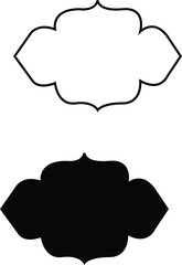 Islamic vector shape of a window or door arch. Arab frame. Ramadan kareem silhouette icon. Mosque gate. Islamic arabesque pattern. Arabian muslim shape arch Frame. Vintage frames 19