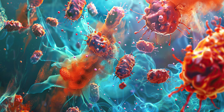 Inflammatory Response in Bacterial Infections: High-resolution view of immune cells and cytokine signaling pathways activated during bacterial infections, leading to inflammation