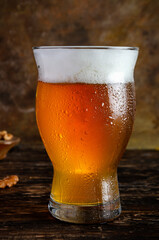 Refreshing pleasure: Glass of cold beer with perfect foam