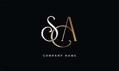 SA, AS, S, A Abstract Letters Logo Monogram