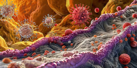 Inflammatory Response in Bacterial Infections: High-resolution view of immune cells and cytokine signaling pathways activated during bacterial infections, leading to inflammation