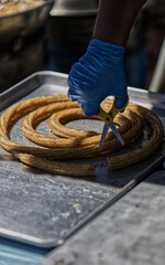 County Fair cookoff lifestyle human hands preparing food, cooking food