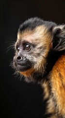 Obraz premium Capuchin monkey isolated on black background