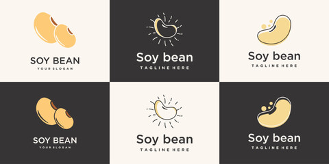 soybean vector flat illustration organic legumes beans Premium Vector