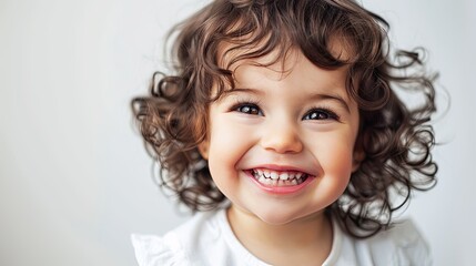 Laughing Girl in White Dress