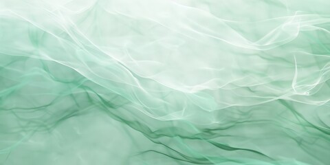 Fototapeta premium Delicate light mint green wisps intertwining and blending, evoking a dreamy, ethereal atmosphere