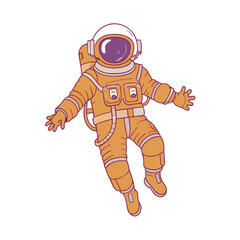 astronauta full body floating in space