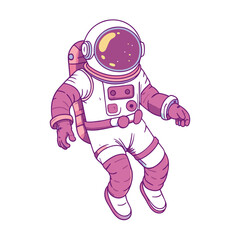 astronauta full body floating in space