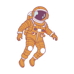 astronauta full body floating in space