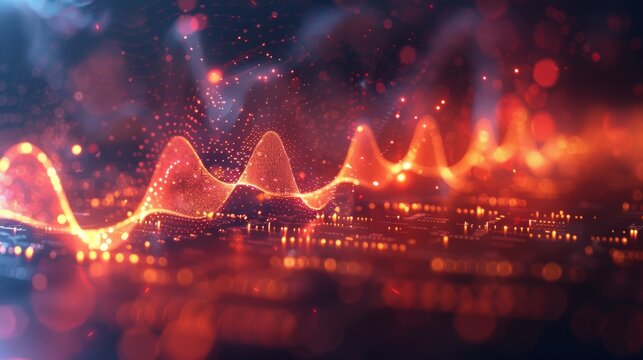A conceptual image showing alternating current represented by a sine wave, direct current as a straight line, and pulsating current as a jagged line, illustrating the differences i