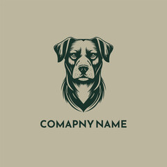 simple minimal dog care logo design. Dog head