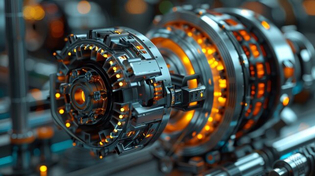 A highly detailed image of an electric motor, with its inner workings exposed to reveal the stator and rotor, illustrating the complexity and precision engineering involved in crea