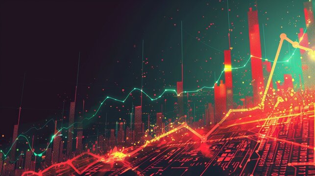 A visual representation of an internet traffic spike, with a graph showing a sudden increase in website visits or data transfer, symbolizing a surge in online activity or popularit