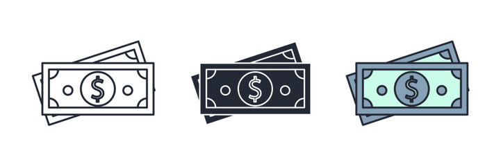 Money Icon theme symbol vector illustration isolated on white background
