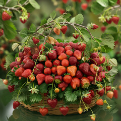 basket with strawberries