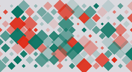 A seamless pattern of red and green squares on a white background. This classic geometric design can be used for a variety of purposes, including web backgrounds, fabric prints, and scrapbooking paper