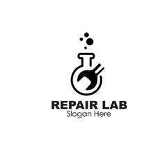 repair lab logo design concept vector illustration