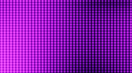 Purple and pink 3D abstract background with blurred dots. Technology abstract backdrop with LED neon light, 3D rendering