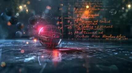 Close-Up of Chalkboard with Complex Mathematical Equations in Classroom
