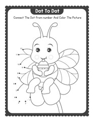 ABC animals dot to dot activity book for coloring page
