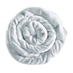 Obraz premium A high-resolution photograph of a soft blanket isolated on a white background, highlighting its details and craftsmanship.