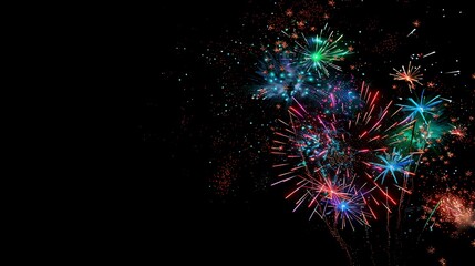 Fireworks light up the night sky in a dazzling display of color and light.
