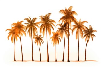 Silhouettes of palm trees against a white background, creating a tropical and summery scene.