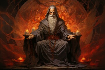 A serene and wise cleric, channeling the power of the divine to heal the wounded and protect the innocent. - Generative AI