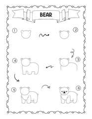 Animals how to draw coloring activity book for kids