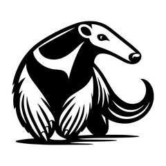 ANTEATER vector silhouette isolated on white background.