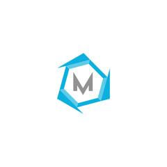 Letter M professional logo icon for tech business