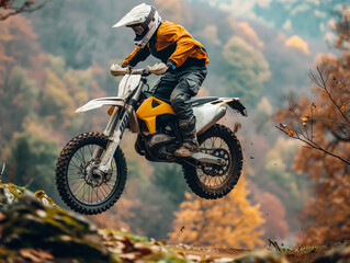 Naklejka premium Trial motocross competition