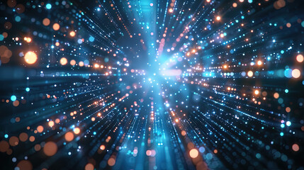 Lichtstrahlen im Cyberspace: Futuristische Technologielandschaft