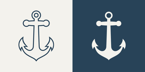 Vector Anchors. Anchor Silhouette Icon Set. Anchor with Outline. Anchor Design Template. Vector Illustration © gomolach