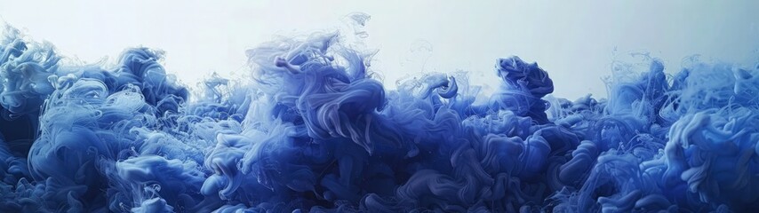 Abstract wave of blue smoke. Best for banner abstract background.
