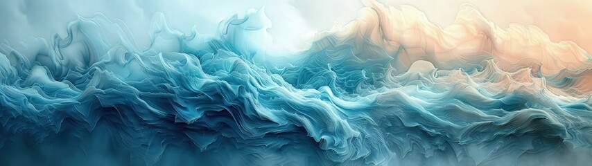 Obraz premium Abstract wave of blue smoke. Best for banner abstract background.
