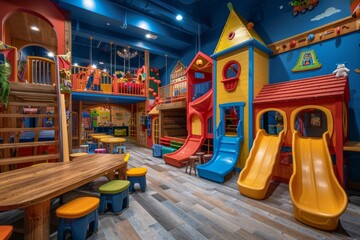 Fototapeta premium Children's modern color entertainment complex