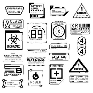 Scifi Hud elements. Futuristic text box, border, frame. Sci-fi digital screen, hologram panel. High tech  UI interface vector set, digital circle, graphic box, game                  