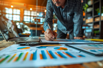 Businessman Analyzing Charts and Graphs