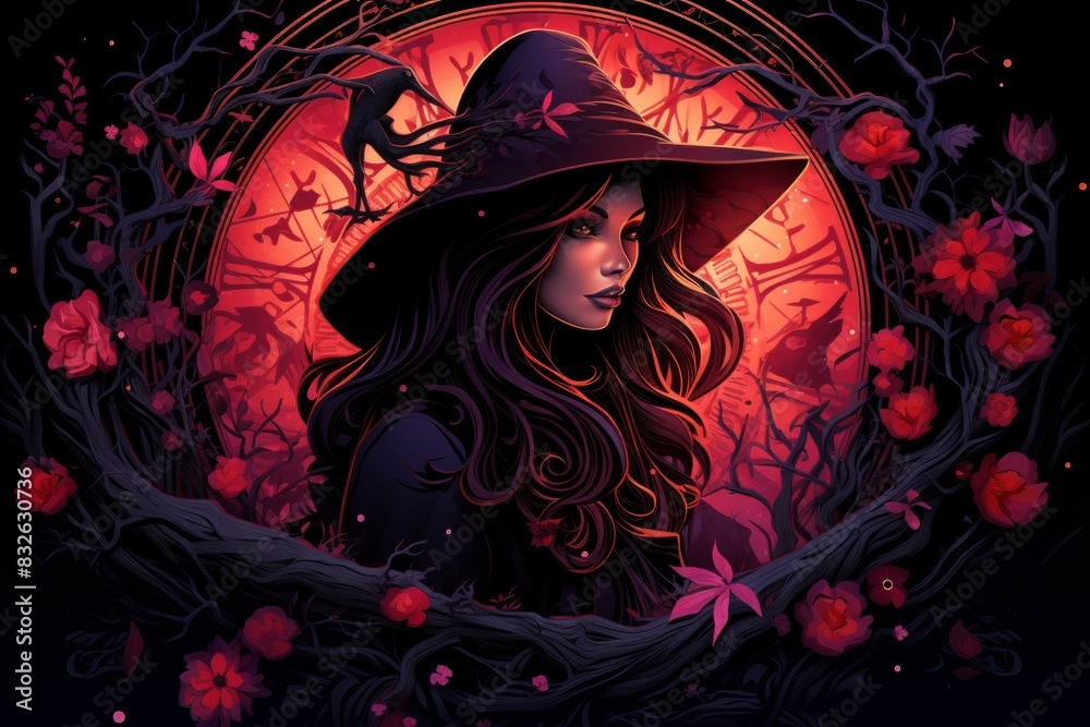 Canvas Prints a reclusive and mysterious witch, living deep in the enchanted forest and harnessing dark magic. - g