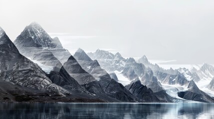 Obraz premium A composite image showing the progression of melting glaciers over time, a visual representation of the effects of global warming