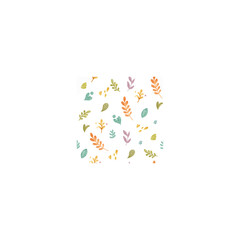 watercolor drawings of leaves pattern, summer mood in hand draw pattern