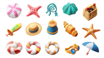 Summer vacation concept with beach and travel accessories