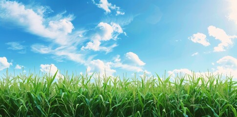 Fototapeta premium a cornfield and a blue sky